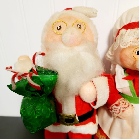 Vintage Saint Nicholas Santa Claus And Mrs Claus Christmas Tree Toppers‎ Statues - Picture 3 of 8